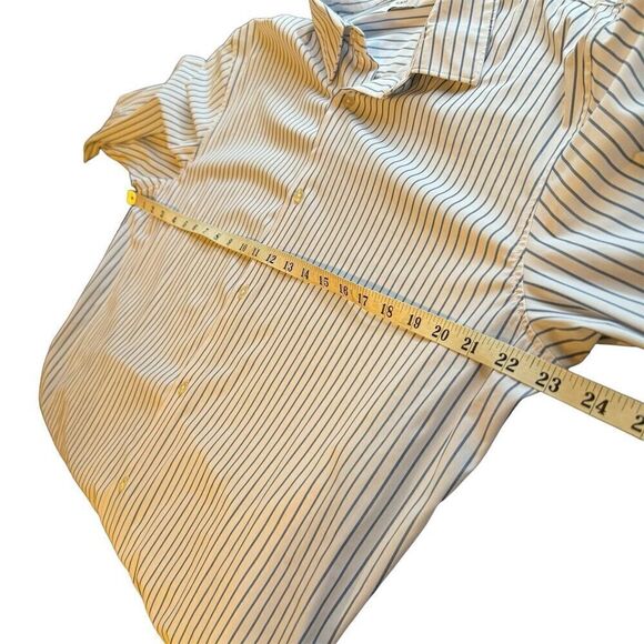 Zara Men’s Slim Fit Striped Long Sleeve Button-Up Shirt Blue Size XL - Picture 5 of 11